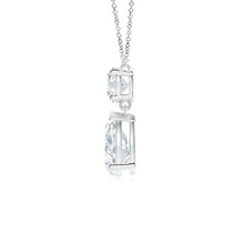 Lab-Grown Solitaire Pear Diamond Drop Pendant with Accent