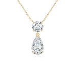 Load image into Gallery viewer, Lab-Grown Solitaire Pear Diamond Drop Pendant with Accent
