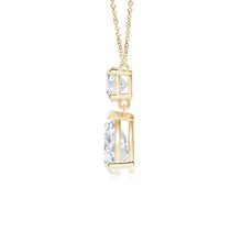 Lab-Grown Solitaire Pear Diamond Drop Pendant with Accent