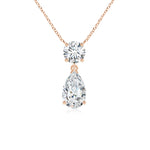 Load image into Gallery viewer, Lab-Grown Solitaire Pear Diamond Drop Pendant with Accent
