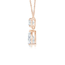 Lab-Grown Solitaire Pear Diamond Drop Pendant with Accent