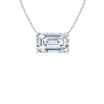 Load image into Gallery viewer, East-West Emerald-Cut Lab-Grown Diamond Solitaire Pendant
