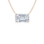 Load image into Gallery viewer, East-West Emerald-Cut Lab-Grown Diamond Solitaire Pendant
