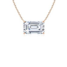 East-West Emerald-Cut Lab-Grown Diamond Solitaire Pendant
