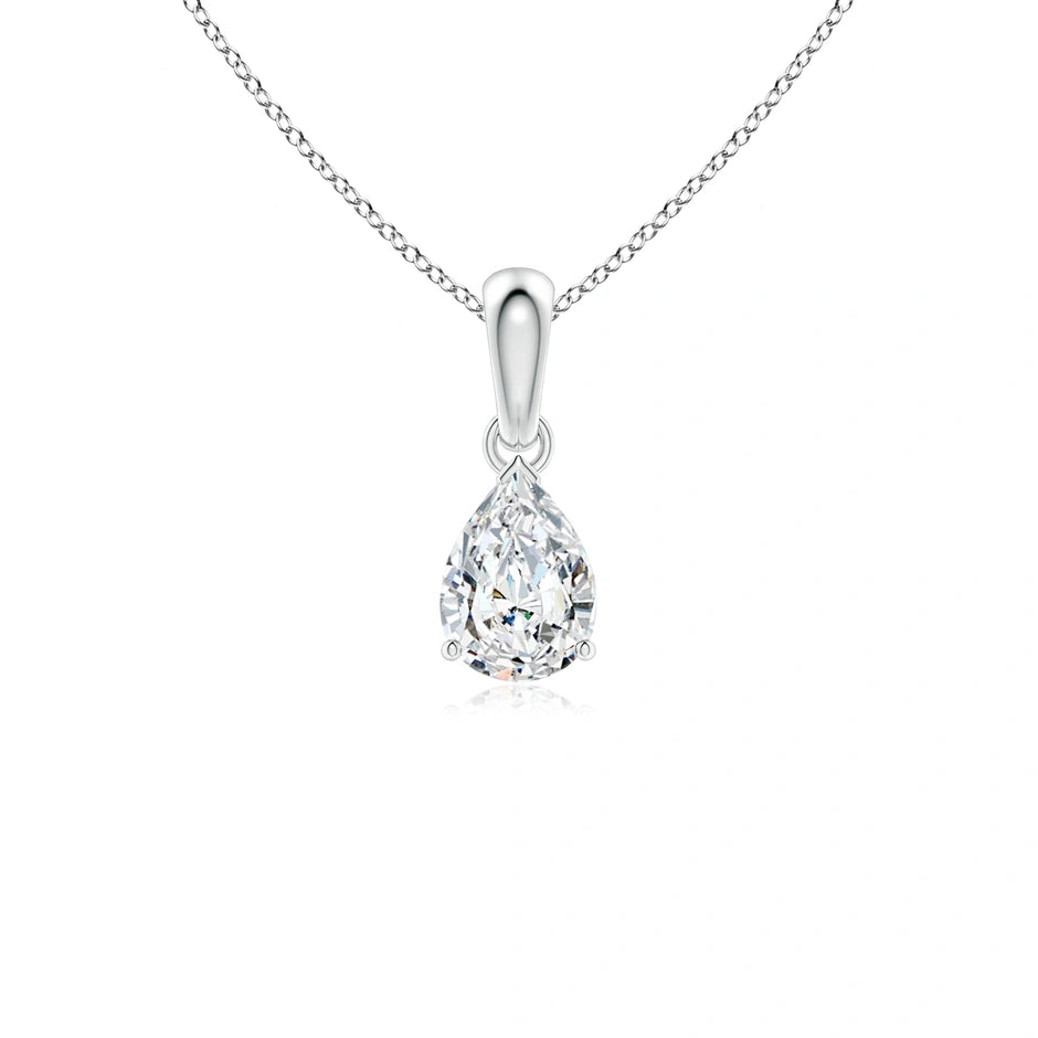 Prong-Set Pear Lab-Grown Diamond Solitaire Pendant