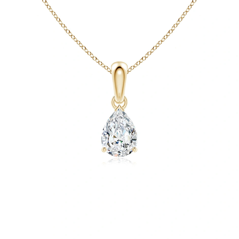 Prong-Set Pear Lab-Grown Diamond Solitaire Pendant