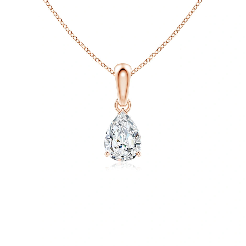 Prong-Set Pear Lab-Grown Diamond Solitaire Pendant