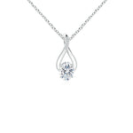 Load image into Gallery viewer, Oval Lab-Grown Diamond Infinity Twist Pendant with Accents
