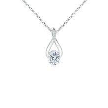 Oval Lab-Grown Diamond Infinity Twist Pendant with Accents
