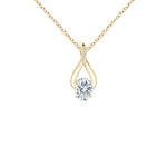 Load image into Gallery viewer, Oval Lab-Grown Diamond Infinity Twist Pendant with Accents
