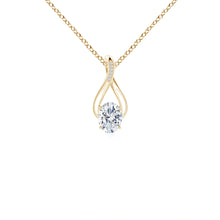 Oval Lab-Grown Diamond Infinity Twist Pendant with Accents