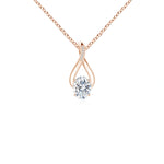 Load image into Gallery viewer, Oval Lab-Grown Diamond Infinity Twist Pendant with Accents
