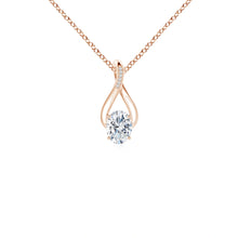 Oval Lab-Grown Diamond Infinity Twist Pendant with Accents