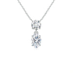 Load image into Gallery viewer, Lab-Grown Solitaire Oval Diamond Drop Pendant with Accent

