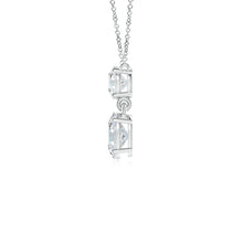Lab-Grown Solitaire Oval Diamond Drop Pendant with Accent