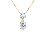 Load image into Gallery viewer, Lab-Grown Solitaire Oval Diamond Drop Pendant with Accent
