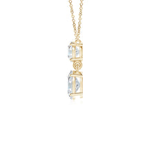 Lab-Grown Solitaire Oval Diamond Drop Pendant with Accent