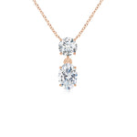Load image into Gallery viewer, Lab-Grown Solitaire Oval Diamond Drop Pendant with Accent
