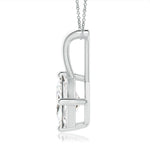 Load image into Gallery viewer, Lab-Grown Prong-Set Princess-Cut Diamond Solitaire V-Bale Pendant
