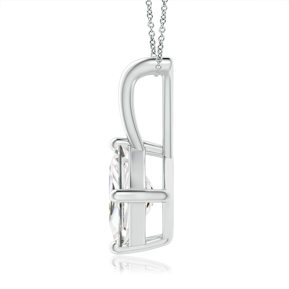 Lab-Grown Prong-Set Princess-Cut Diamond Solitaire V-Bale Pendant