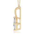 Load image into Gallery viewer, Lab-Grown Prong-Set Princess-Cut Diamond Solitaire V-Bale Pendant
