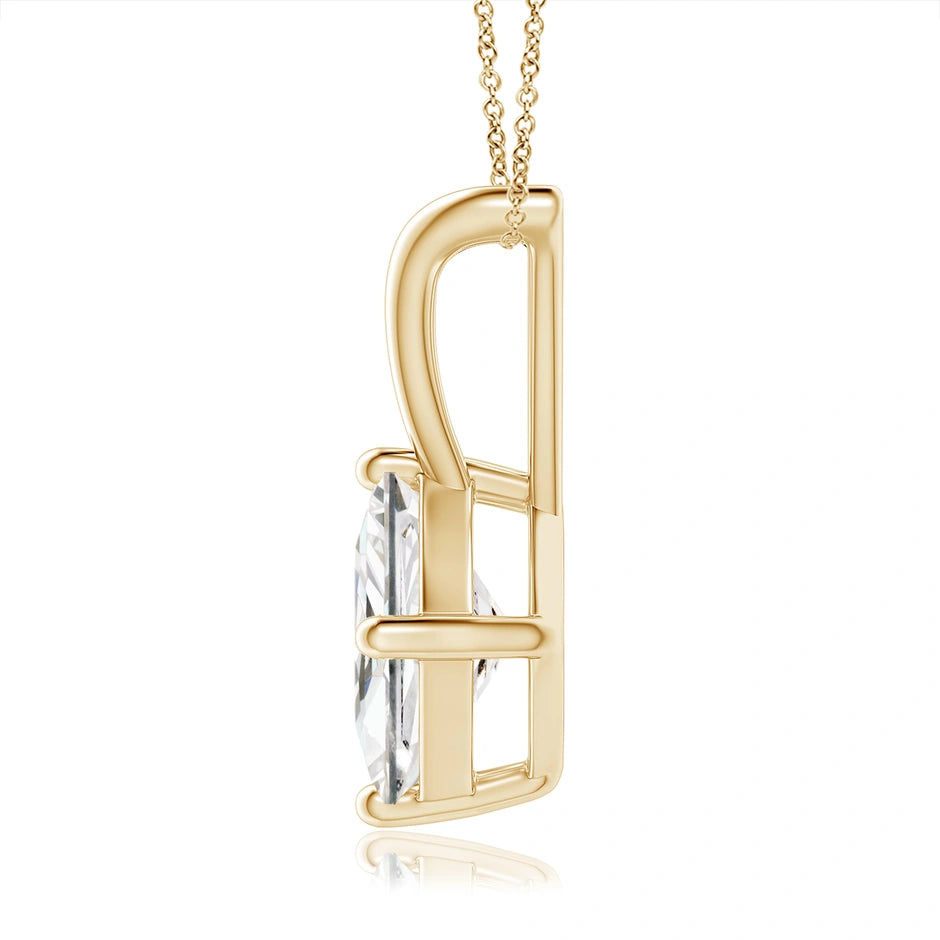 Lab-Grown Prong-Set Princess-Cut Diamond Solitaire V-Bale Pendant