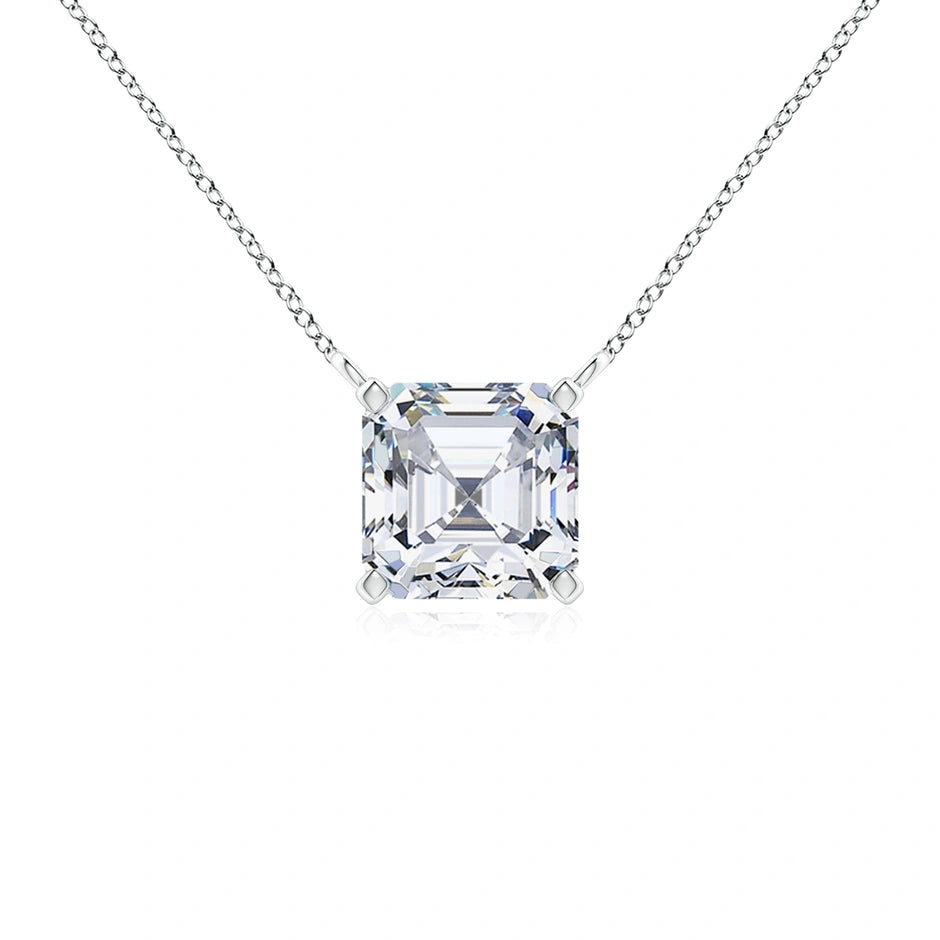 Lab-Grown Asscher-Cut Diamond Solitaire Pendant