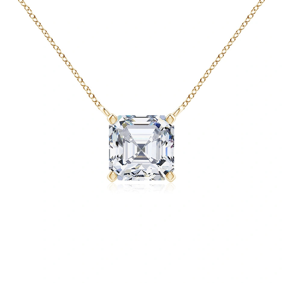 Lab-Grown Asscher-Cut Diamond Solitaire Pendant