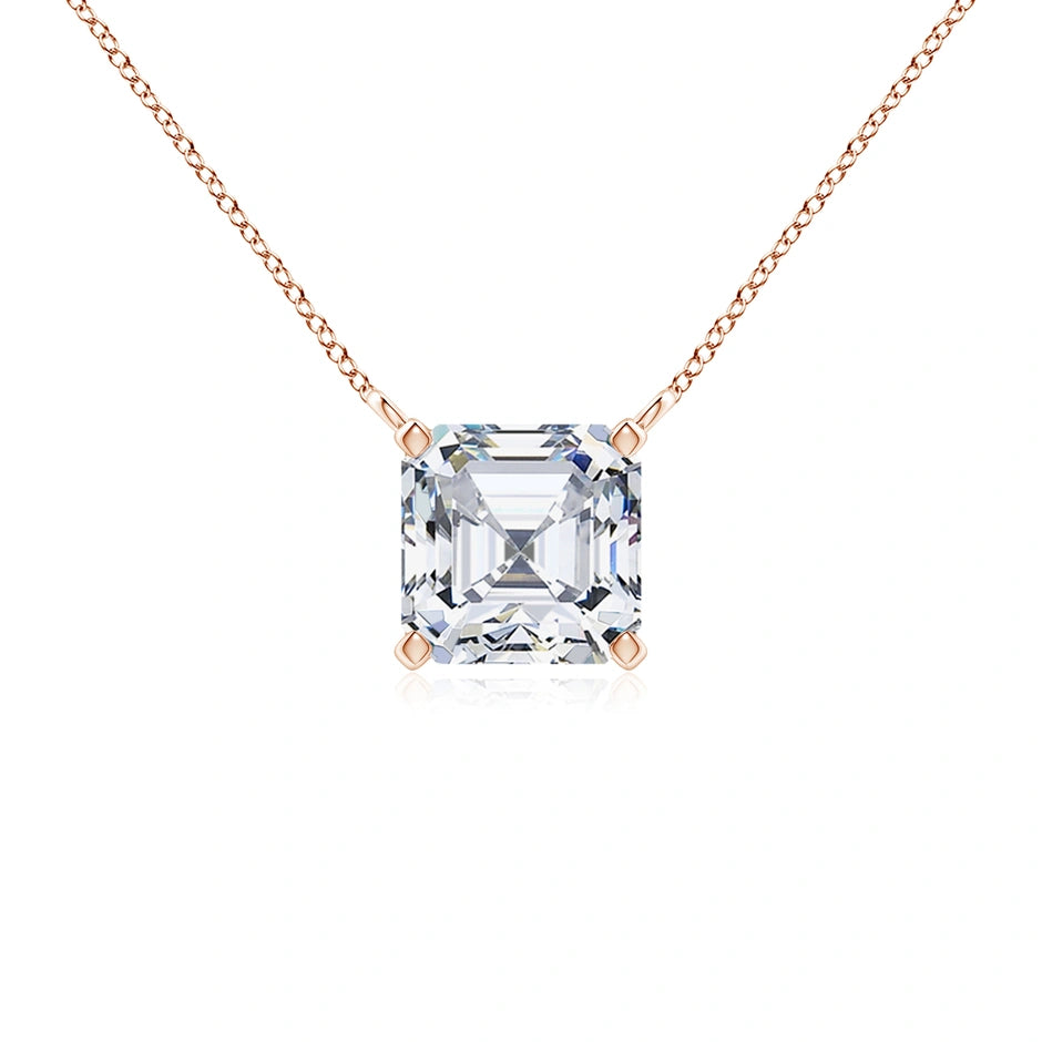 Lab-Grown Asscher-Cut Diamond Solitaire Pendant