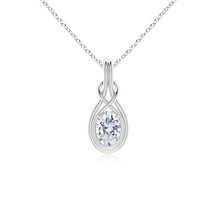 Lab-Grown Oval Diamond Solitaire Infinity Knot Pendant