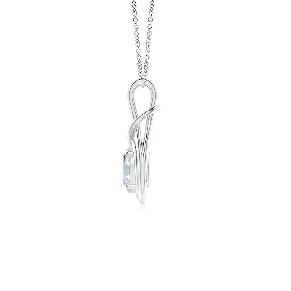 Lab-Grown Oval Diamond Solitaire Infinity Knot Pendant