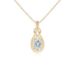 Load image into Gallery viewer, Lab-Grown Oval Diamond Solitaire Infinity Knot Pendant
