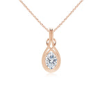 Load image into Gallery viewer, Lab-Grown Oval Diamond Solitaire Infinity Knot Pendant
