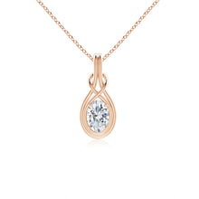 Lab-Grown Oval Diamond Solitaire Infinity Knot Pendant