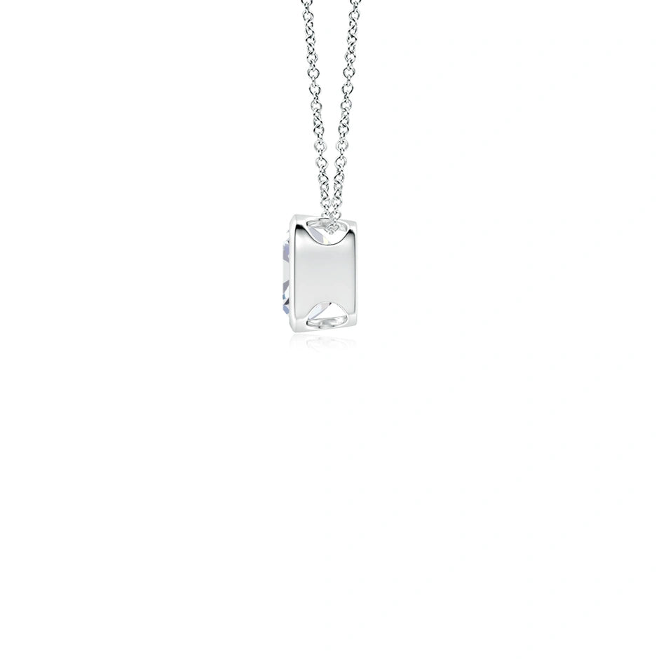 Lab-Grown Bezel-Set Cushion Diamond Solitaire Pendant