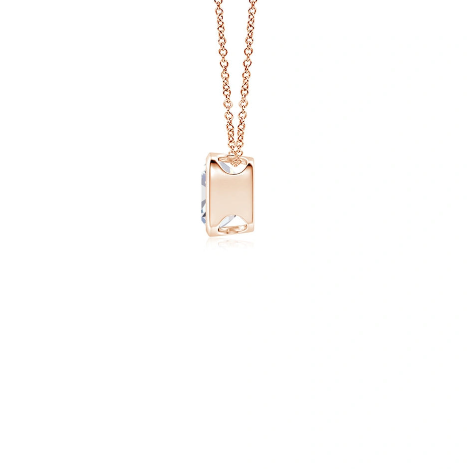 Lab-Grown Bezel-Set Cushion Diamond Solitaire Pendant