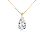 Load image into Gallery viewer, Prong-Set Pear-Shaped Lab-Grown Diamond Solitaire Pendant
