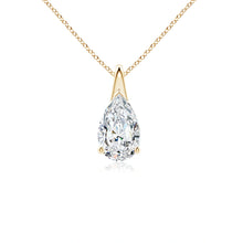 Prong-Set Pear-Shaped Lab-Grown Diamond Solitaire Pendant