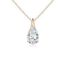 Prong-Set Pear-Shaped Lab-Grown Diamond Solitaire Pendant