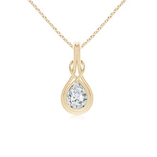 Lab-Grown Pear Diamond Solitaire Infinity Knot Pendant