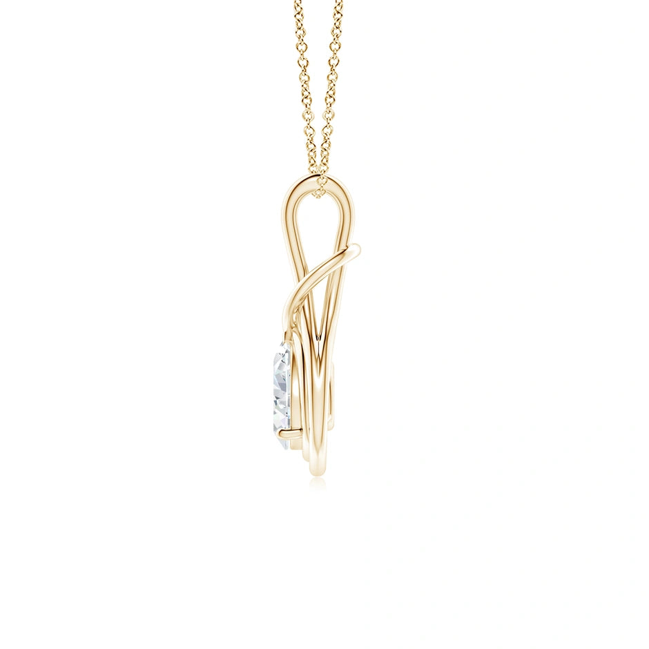 Lab-Grown Pear Diamond Solitaire Infinity Knot Pendant