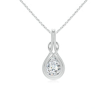 Lab-Grown Pear Diamond Solitaire Infinity Knot Pendant