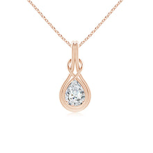 Lab-Grown Pear Diamond Solitaire Infinity Knot Pendant