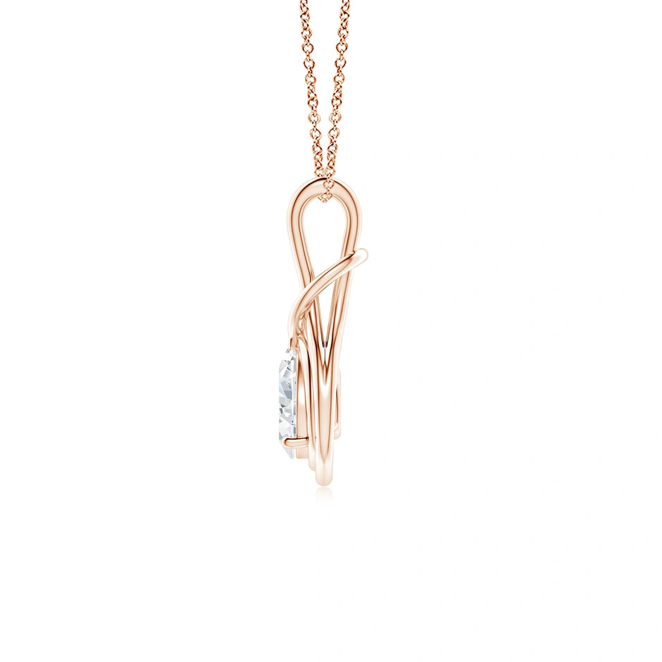 Lab-Grown Pear Diamond Solitaire Infinity Knot Pendant
