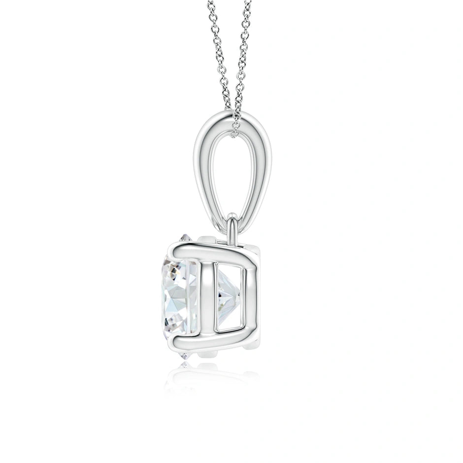 Classic Solitaire Prong-Set Round Lab-Grown Diamond Pendant