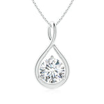Load image into Gallery viewer, Lab-Grown Solitaire Round Diamond Infinity Twist Pendant
