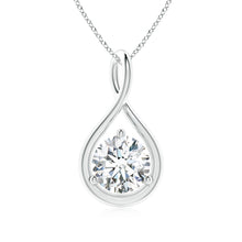 Lab-Grown Solitaire Round Diamond Infinity Twist Pendant