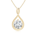 Load image into Gallery viewer, Lab-Grown Solitaire Round Diamond Infinity Twist Pendant
