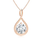 Load image into Gallery viewer, Lab-Grown Solitaire Round Diamond Infinity Twist Pendant
