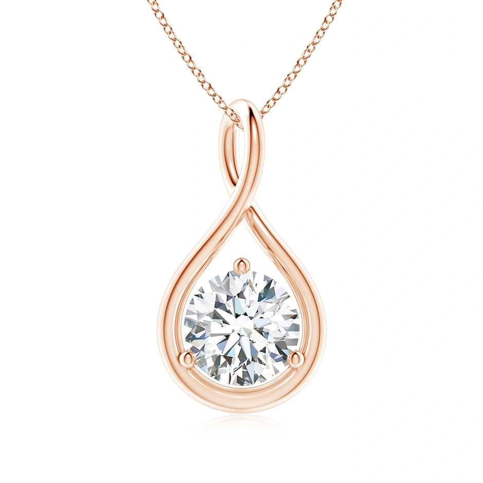 Lab-Grown Solitaire Round Diamond Infinity Twist Pendant